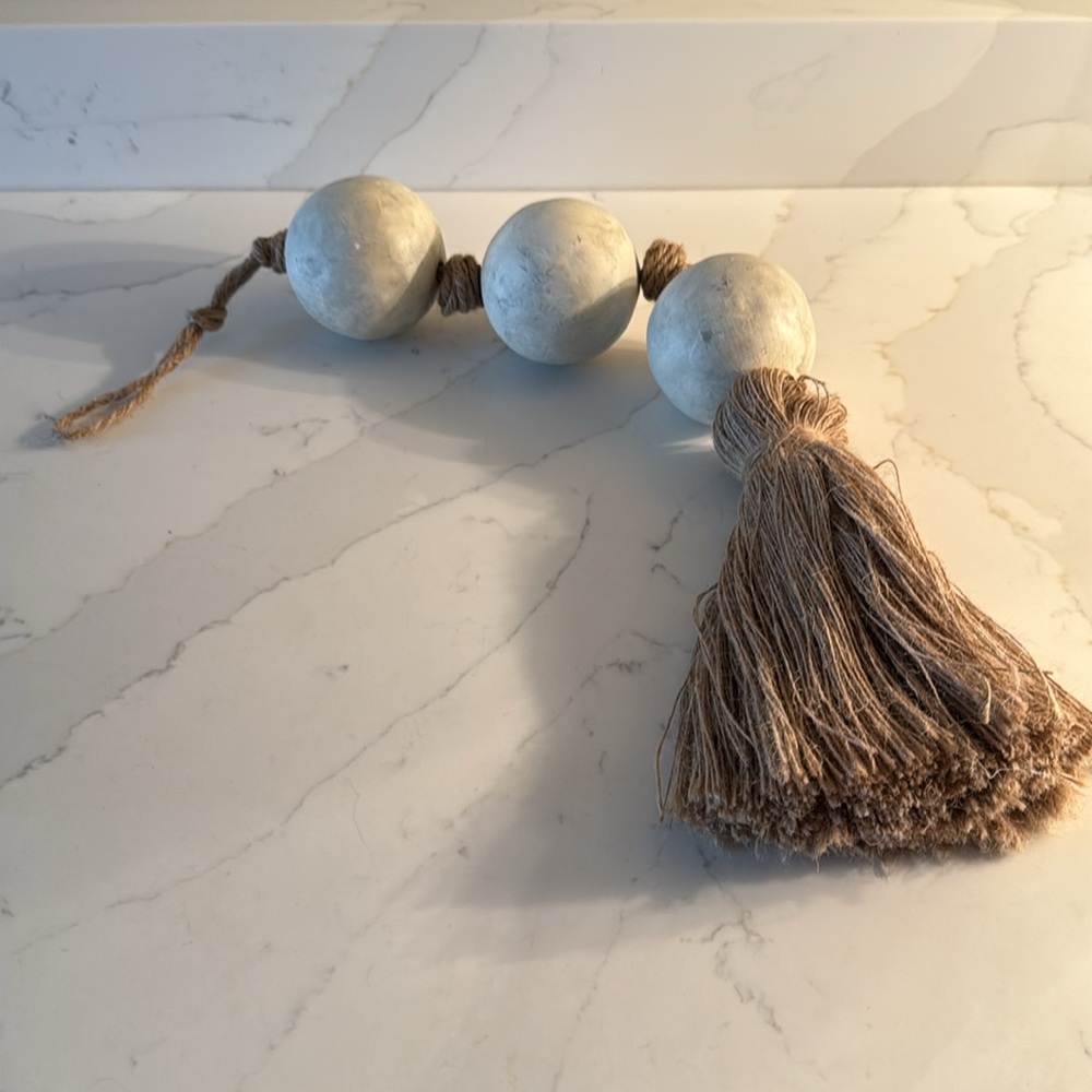 Decorative Tassel with Large Clay Beads